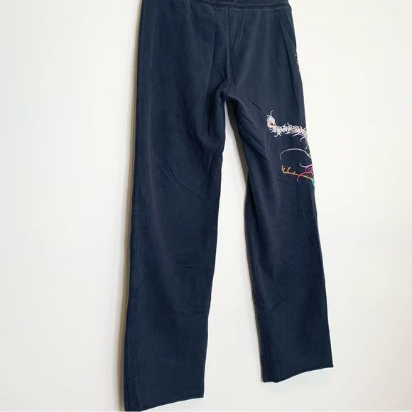 Lucky Brand Embroidered Sweatpants Yoga Pants Bird Rooster Peacock